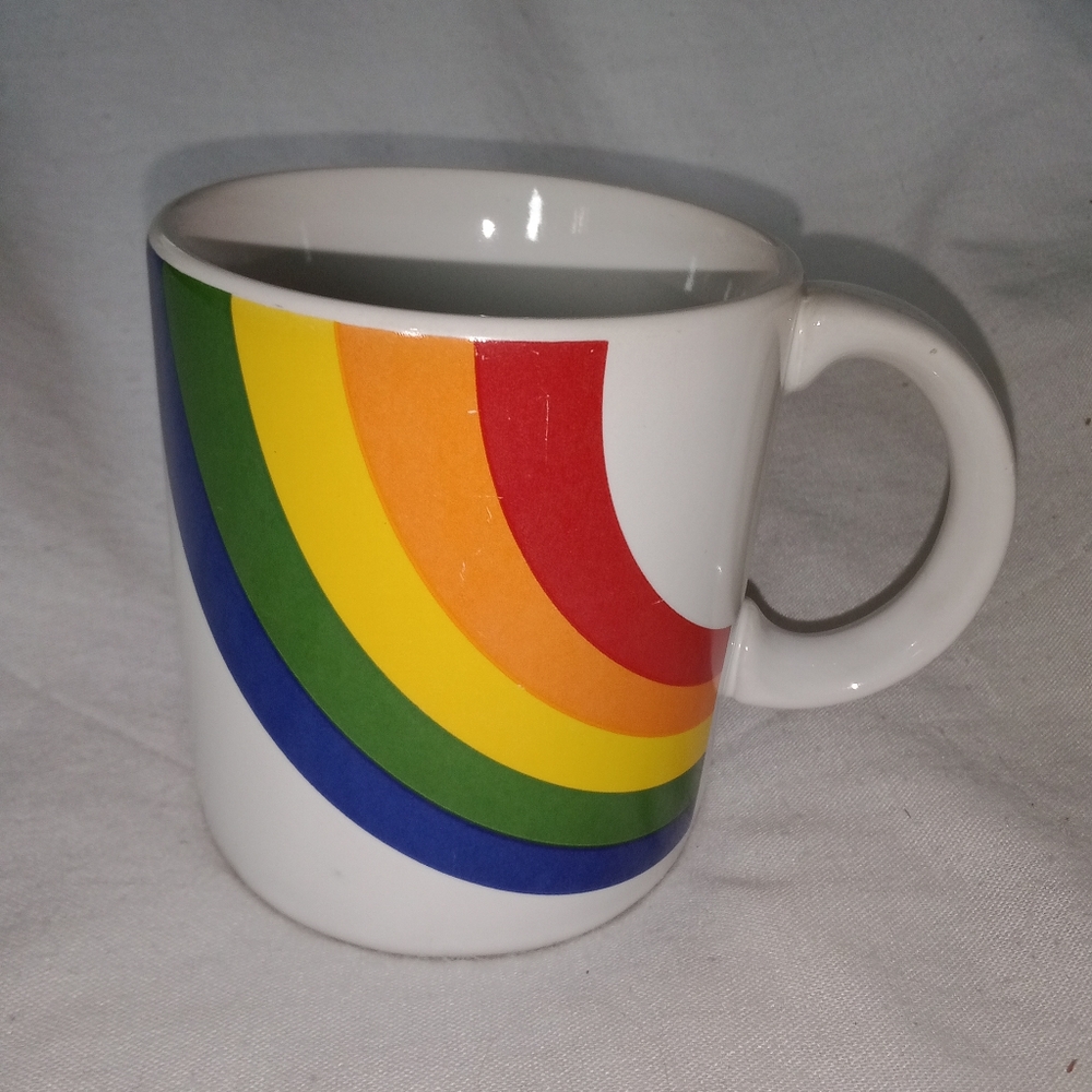 Vintage Rainbow Coffee Mug Cup 1984 F.T.D.A.